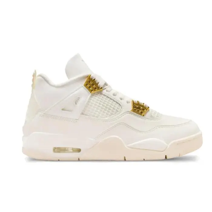 Jordan 4 Retro Miltalic – Gold  (36)