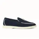 Loro piana Summer Charms Walk Loafer Suede Navy Blue 