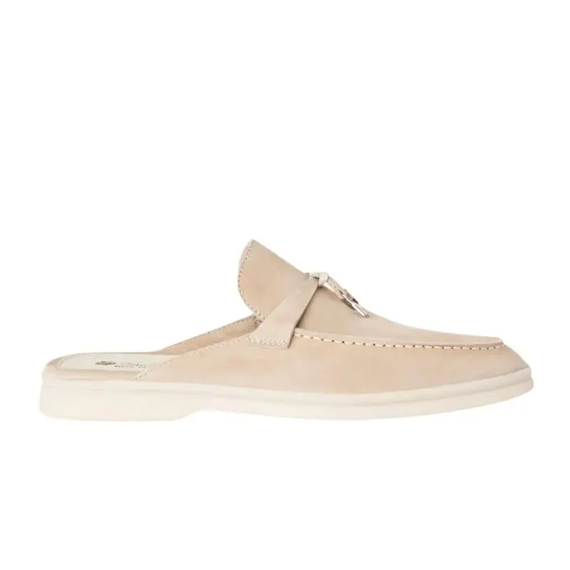 Loro piana Beige Suede Summer Walk Slip on Loafers  (37)