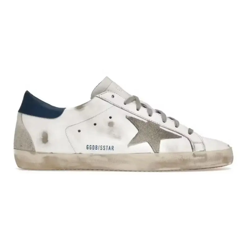 Golden Goose Super-Star – White Royal Blue Grey Suede Patch  (37)