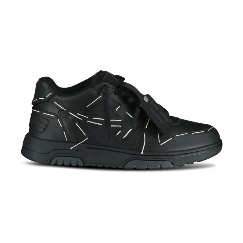 OFF-WHITE Out Of Office OOO low Tops Sartorial Stitching Black  (42)