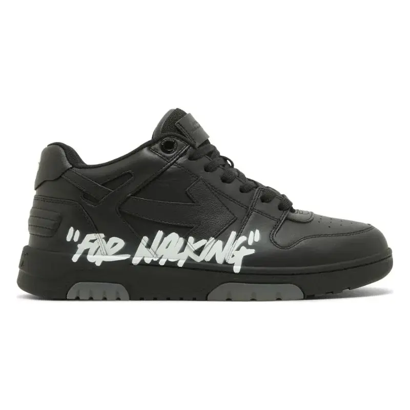 OFF-WHITE Out Of Office OOO For Walking Low Tops – Black White  (42)