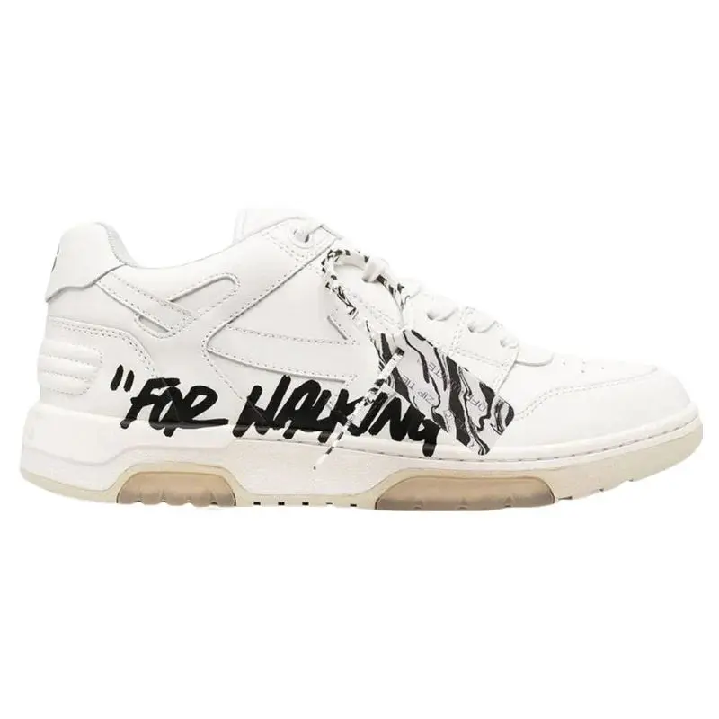 OFF-WHITE Out Of Office OOO low Tops for Walking for – White Black  (42)