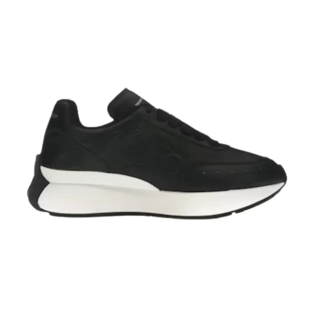 Alexander Mcqueen Oversized Graffiti Sprint Runner – Black White  (42)