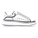 Alexander Mcqueen Oversized – White Black Outline 