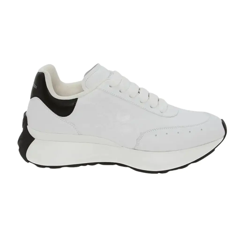Alexander Mcqueen Oversized Graffiti Sprint Runner – White Black  (42)