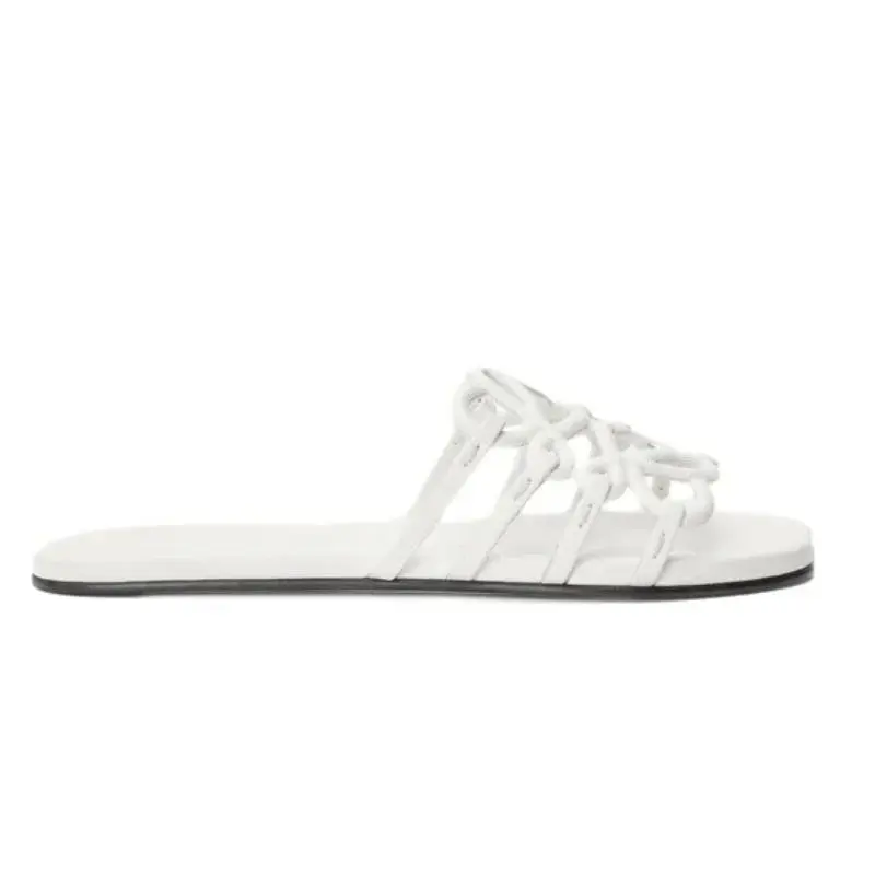 LOEWE Petal Anagram slide in soft calfskin white  (42)
