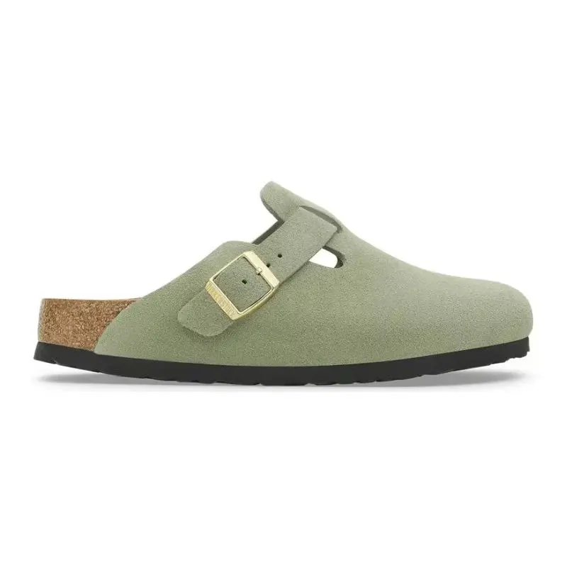 Birkenstock Boston Soft Footbed – Suede Green Tea 